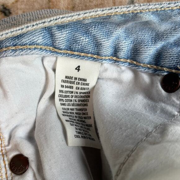 Vintage American Eagle y2k Jean Shorts Light Wash distressed Booty Shorts Size 4 - Picture 8 of 9